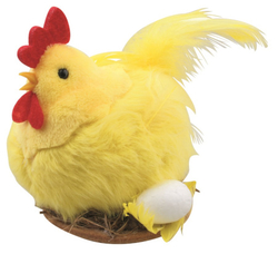 Yellow plush hen 10 cm