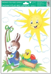 Window foil corner traditional Easter motifs-with sun