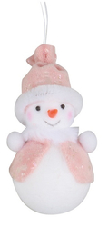 Hängender Schneemann rosa (Engel)