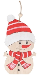 Red snowman for hanging 8 x 14.5 cm 