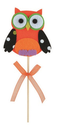 Owl felt orange 6 cm notch + skewers