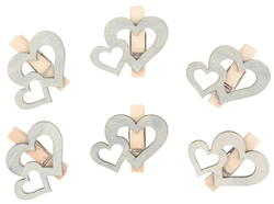 Silver hearts on a peg