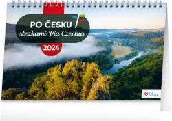 Stolní kalendář Po Česku stezkami Via Czechia 2024, 23,1 × 14,5 cm