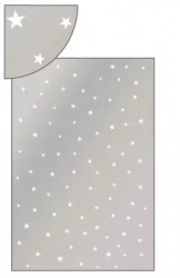 Vrecko strieborné s bielymi hviezdičkami 16x25cm