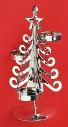 Metal candlestick silver tree