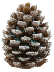 Candle cone brown with white glitters