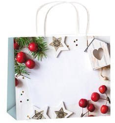 Christmas gift bag with rowan glitter