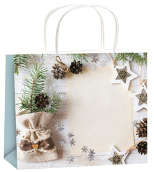Christmas gift bag with glitter cones