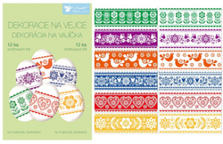 Shrink egg decorations 12 pcs, traditional patterns (Angel)