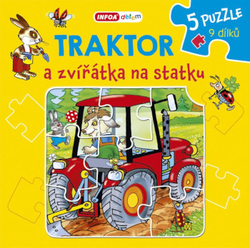 Tractor and animals on the farm - book puzzle