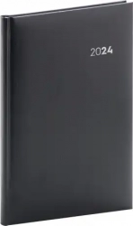 Týdenní diář Balacron 2024, černý, 15 × 21 cm