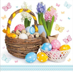 Easter napkins - a basket with eggs