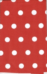 Tablecloth school on the bench polka dots in red