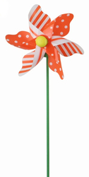 Pinwheel with polka dots and stripes