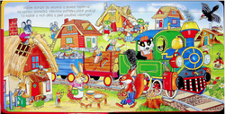 Train and animals in the forest - book puzzle