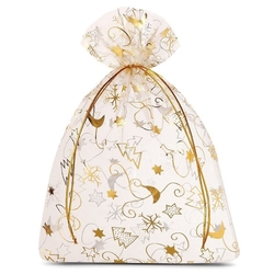 Organza bag 15x20cm Christmas motif