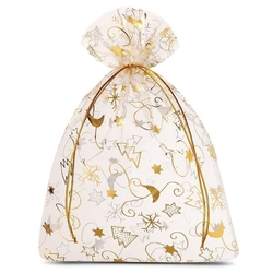 Organza bag 15x20cm Christmas motif