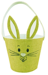 Green hare textile basket 