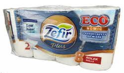 Papier toaletowy Zefir Plus 8 rolek - 2 warstwy - 15 metrów - 100% celuloza