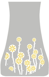 Váza skládací žlutý dekor