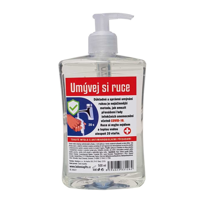 Tekuté mýdlo s antimikrobiálními (antibakteriálními) přísadami 500 ml