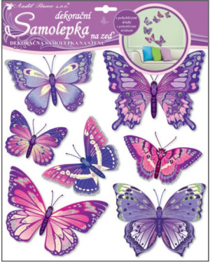 Samolepky na zeď motýli fialoví 