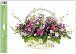Window film flowers in a basket MEADOW FLOWERS WITH ROSES