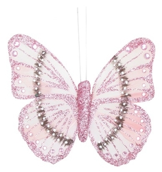Pink butterfly on clip