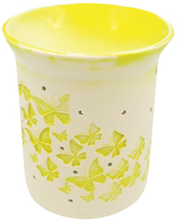 Aromalampe aus Porzellan mit gelben Schmetterlingen