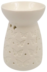 White aroma lamp with butterflies 11 cm