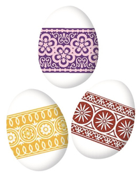 Zmršťovacia dekorácia na vajcia 12 ks, farebné ornamenty