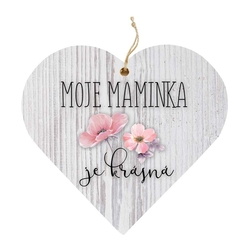 Decorative wooden heart 13 cm - my mother