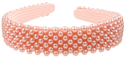 Rosa Stirnband mit Perlen
