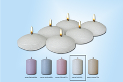 Plávajúce sviečky "Šošovky" (6ks/bal) mrazivý efekt biela