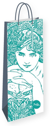 Gift bag for bottle Alfons Mucha - Emerald, Fresh Collection