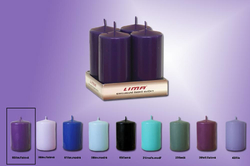 Candle cylinder 5x10cm dark purple
