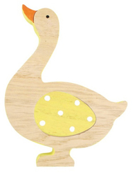 Yellow wooden stand goose