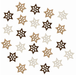Dřevěné hvězdy hnědé 2cm 24ks
