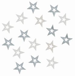 Dřevěné hvězdy šedé 2cm 24ks