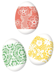 Smršťovací dekorace na vejce 12 ks, krajka