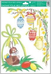 Corner window film with traditional Easter motifs - Twig with doves
