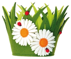 Декоративний горщик для квітів із зеленого фетру