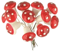 Mushrooms on wire 1.8 cm, 12 pcs