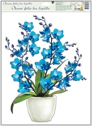 Okenní fólie orchideje 38x30cm modrá