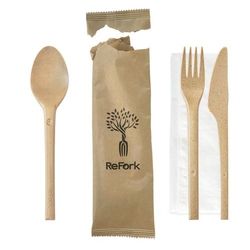 Refork set fork, knife, spoon, napkin - 1 pack