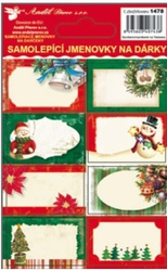 Self-adhesive gift tags with embossing 8 pcs red-green 13 x 8.5 cm