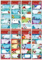 Self-adhesive gift tags with embossing 22 x 8.5 cm Snowmen