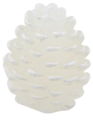 White cone candle with white glitters