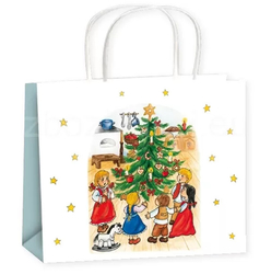 Bag Christmas children near the tree