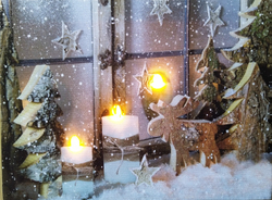 Bild mit Lichtern des Winterstilllebens